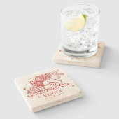 Venezianischer Löwe Steinuntersetzer (Seitenansicht)