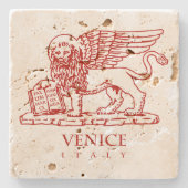 Venezianischer Löwe Steinuntersetzer (Vorderseite)