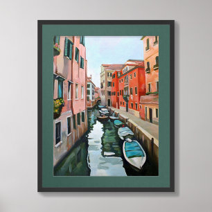 Venezianisches Canal Original Malerei Poster