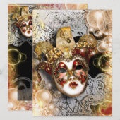 Venezianisches Karneval-Party der Maskerademaske Einladung (Vorne/Hinten)