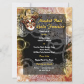 Venezianisches Karneval-Party der Maskerademaske Einladung (Rückseite)