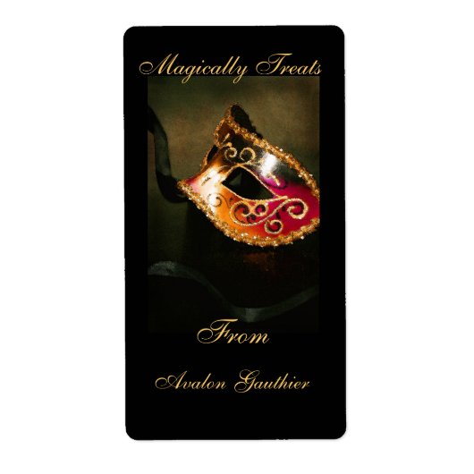 Venezianisches Maskenmasken-Halloween-Backlabel (Vorne)