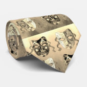 Venezianisches Masque-Muster in lebendigem eklekti Krawatte (Gerollt)