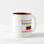 Venezolaner errichtet Charakter Zweifarbige Tasse (VorderseiteRechts)