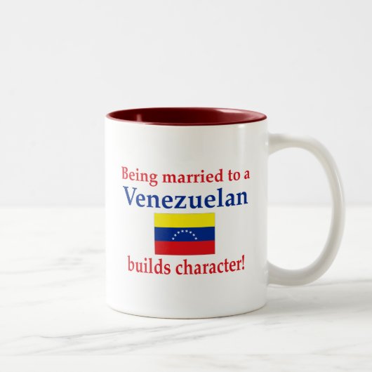 Venezolaner errichtet Charakter Zweifarbige Tasse (Rechts)