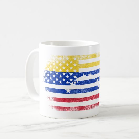 Venezolanische amerikanische Flagge Venezuela Kaffeetasse (Vorderseite Links)