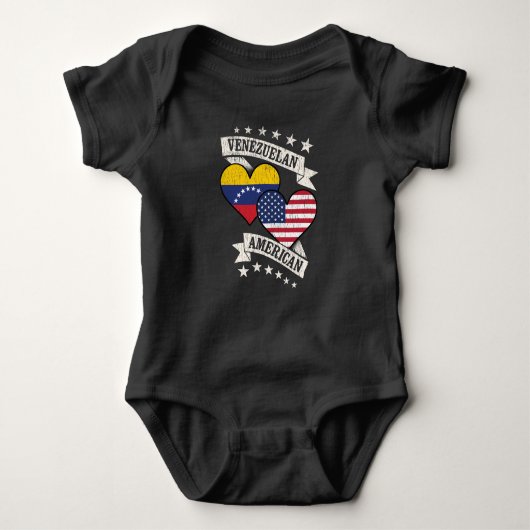 Venezolanische amerikanische Herzfahnen Venezuela  Baby Strampler (Vorderseite)