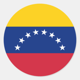 Venezolanische Flagge - Flagge von Venezuela - Runder Aufkleber