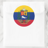 Venezolanische Flagge und Wappen, Flagge Venezuela Runder Aufkleber (Tasche)