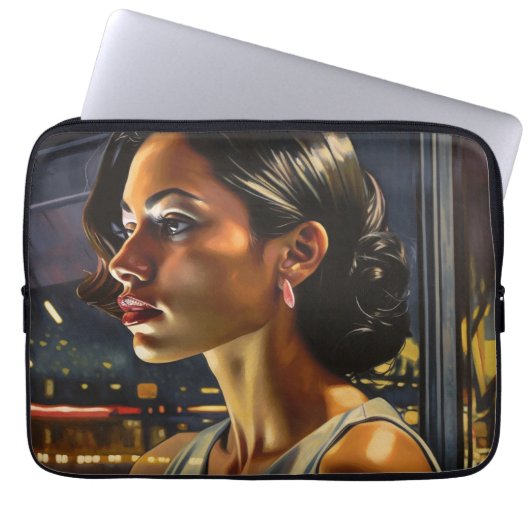 Venezolanische Frau in Miami Nightclub Malerei Laptopschutzhülle (Vorderseite)