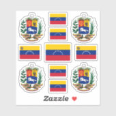 venezolanische Staat-Symbole / Wappen und Flaggen Aufkleber (Blatt)