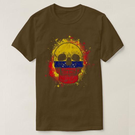 Venezolanischer Flaggenschädel T-Shirt (Design vorne)