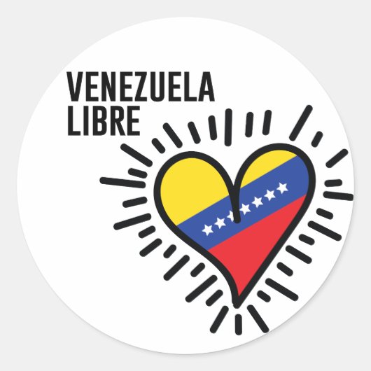 venezolanisches Herz Runder Aufkleber (Vorderseite)