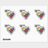 venezolanisches Herz Runder Aufkleber (Blatt)