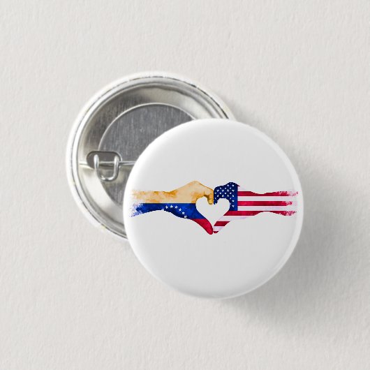 🇻🇪❤️🇺🇸 “Venezolano en USA”  Button (Vorne & Hinten)
