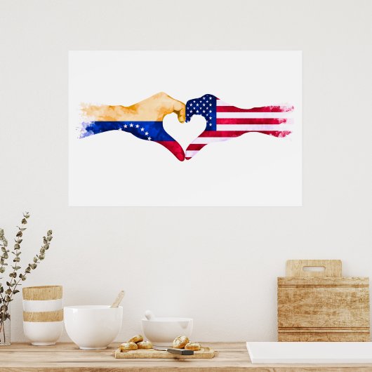 🇻🇪❤️🇺🇸 “Venezolano en USA” Poster (Küche)