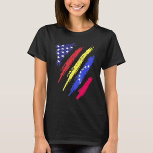 Venezuela Amerikanische Flagge USA Patriot Erbe T-Shirt