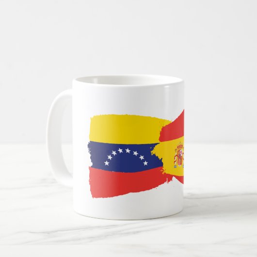 Venezuela and Spain flags together Kaffeetasse (Vorderseite Links)