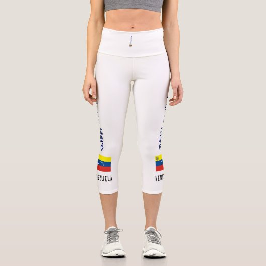 Venezuela and Venezuelan Flag with Your Name Capri Leggings (Vorderseite)