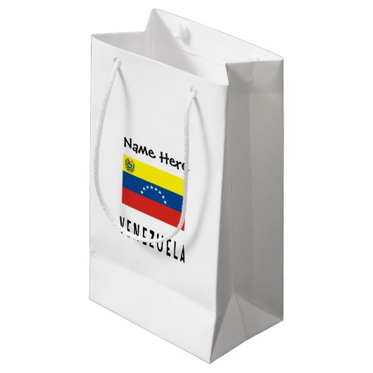 Venezuela and Venezuelan Flag with Your Name Kleine Geschenktüte (Vorderseite Schrägansicht)