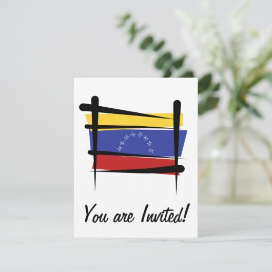 Venezuela-Bürsten-Flagge Einladung (Stehend Vorderseite)