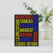 Venezuela Caracas City Names Postkarte (Stehend Vorderseite)