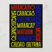 Venezuela Caracas City Names Postkarte (Vorderseite)