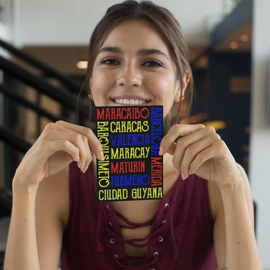 Venezuela Caracas City Names Postkarte