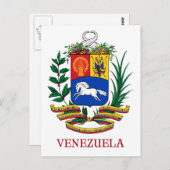 VENEZUELA - Emblem/Wappen/Fahne/Symbol Postkarte (Vorne/Hinten)