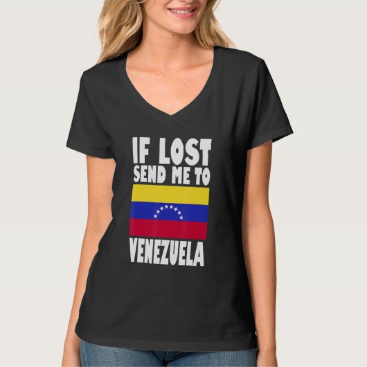 Venezuela Flag Design  If lost send me to Venezuel T-Shirt (Vorderseite)