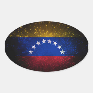 Venezuela Flag Feuerwerk Ovaler Aufkleber