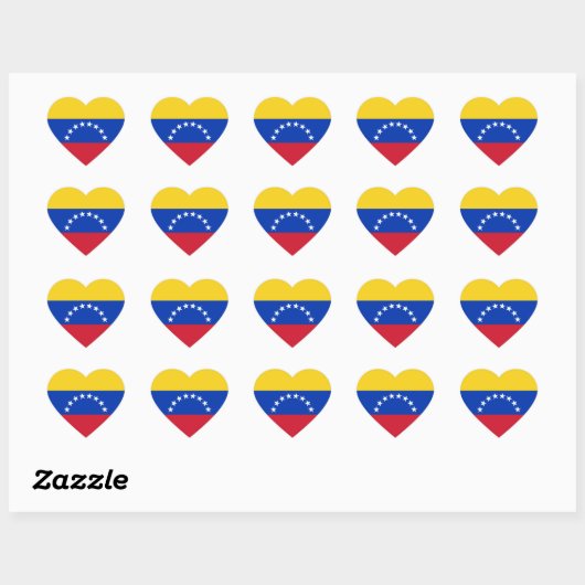 Venezuela Flag Heftsticker Herz-Aufkleber (Blatt)