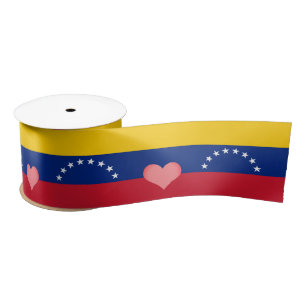 Venezuela Flag & Herz, Liebe Venezuela /Sport Satinband