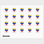 Venezuela Flag Herz Runder Aufkleber (Blatt)