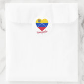 Venezuela Flag Herz Runder Aufkleber (Tasche)