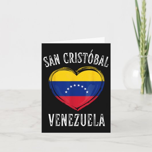 Venezuela Flag Herz San Cristobal Stadt Karte (Vorderseite)