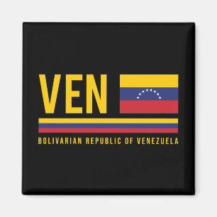 Venezuela Flag & ISO Code Alpha 3 Design Magnet