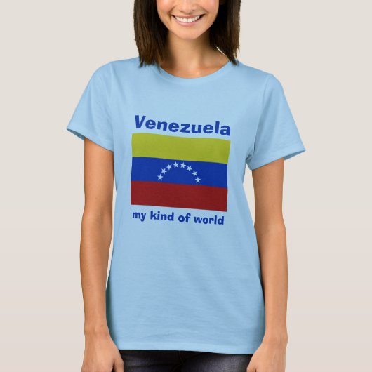 Venezuela Flag + Karte + Text-T - Shirt (Vorderseite)