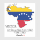Venezuela Flag Map Aufkleber (Blatt)