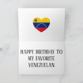 Venezuela Flag Patriotic Geburtstag Karte (Innenseite)