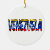 Venezuela Flag Texture Word Weihnachtsschmuck (Vorne)