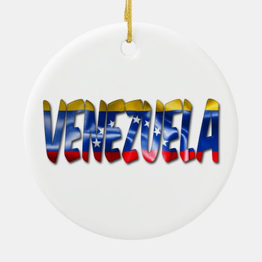 Venezuela Flag Texture Word Weihnachtsschmuck (Hinten)
