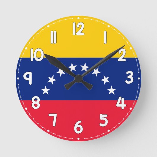 Venezuela Flag Wall Clock - Flag of Venezuela Runde Wanduhr (Vorderseite)