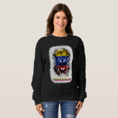 Venezuela Flag With Lion Face Venezuelan Pride Des Sweatshirt (Vorne ganz)