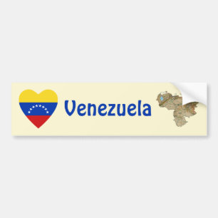 Venezuela-Flagge Herz + Karte Aufkleber für Stoßst Autoaufkleber