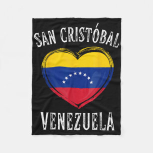 Venezuela-Flagge Herz San Cristobal Stadt  Fleecedecke