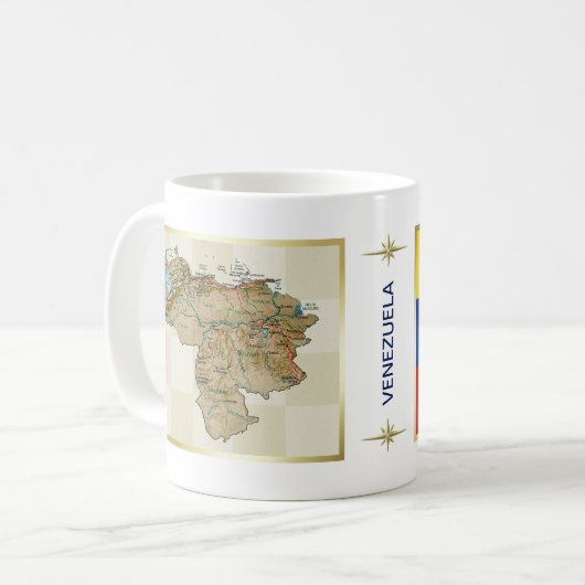 Venezuela Flagge + Karte Tasse (Vorderseite Links)