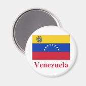 Venezuela Flagge mit Namen Magnet (Vorderseite/Rückseite)