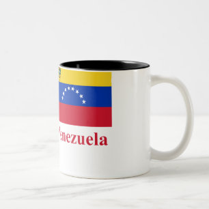 Venezuela-Flagge mit Namen Zweifarbige Tasse