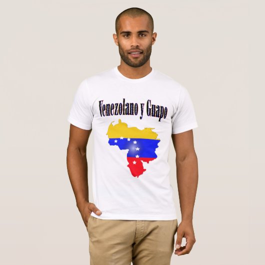 Venezuela Flagge mit Text Venezolano y guapo T-Shirt (Vorne ganz)